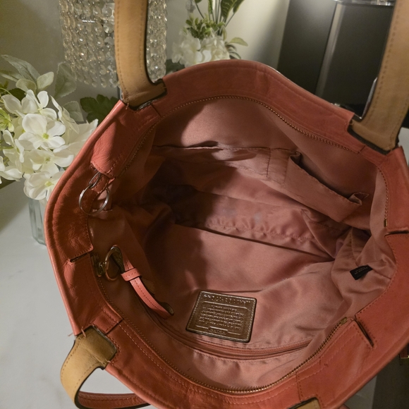 Coach Pink and Cream Signature Tote - Picture 10 of 12